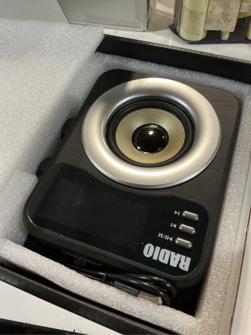 Condition photo showing Good Condition for radio portable am fm wb sw,bluetooth digital radios built-in 4000mah rechargeable battery/dc d*3 cell battery operated,10w speaker,tt/usb playback,lcd display weather alert for home outdoor emergency black