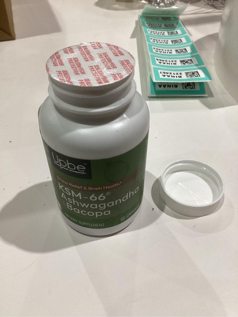 Condition photo showing New/Like New for Ashwagandha Supplements for Women & Men - KSM-66® with Bacopa & Milk Thistle, 60 Vegan Capsules - Stress Relief, Mood, Cortisol Support, Extra Strength Ashwagandha Capsules 1