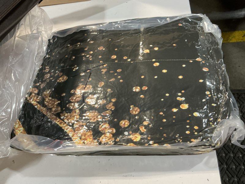 Condition photo showing New/Like New for tailor shop marble bedding set soft microfiber black and gold comforter set  for kids men and women with 1 marble comforter and 2 pillowcase (size unknown )