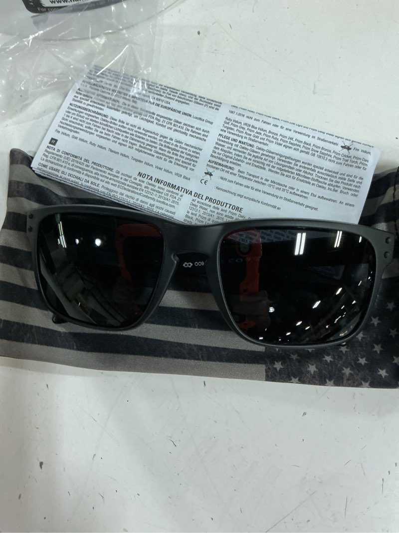 Condition photo showing New/Like New for custom oakley holbrook oo9102-e555 usa flag matte black / grey lens