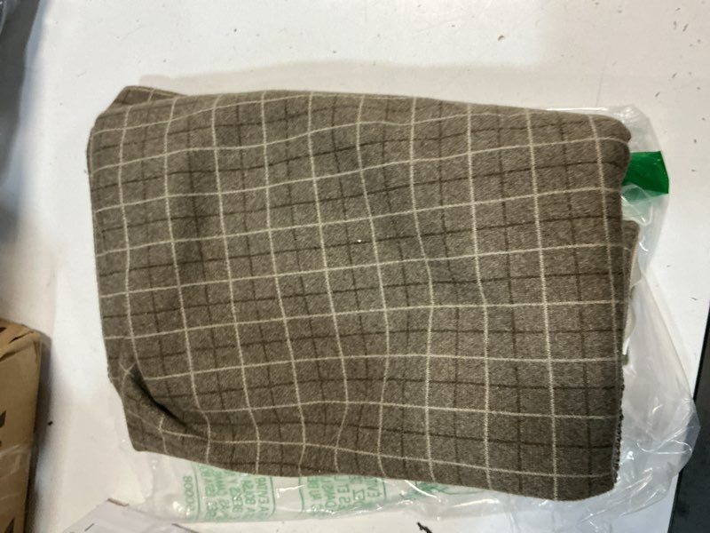 Condition photo showing Good Condition for glory season tweed throw pillow covers woolen-style fabric square pillow cases for farmhouse cushion case and home sofa couch decor pack of 2,18x18 inch senior brown plaid 18" x 18" (pack of 2) senior brown plaid