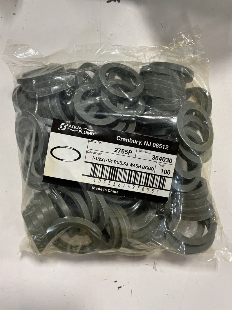 Condition photo showing New/Like New for aqua plumb replacement water heater connector washer 1-1/2x1-1/4 (pack of 100)
