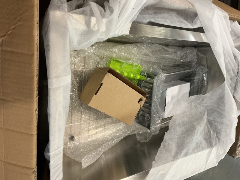 Condition photo showing Good Condition for Kitchen And Bar Sink, 25x18 Inch Stainless Steel Drop In Kitchen Sink Modern Single Bowl Topmount Bar Sink Combo-SS Grid,Spoon Rest,Drain Strainer Set Compatibility With Various Kitchen & Bar Style 25x18 Stainless