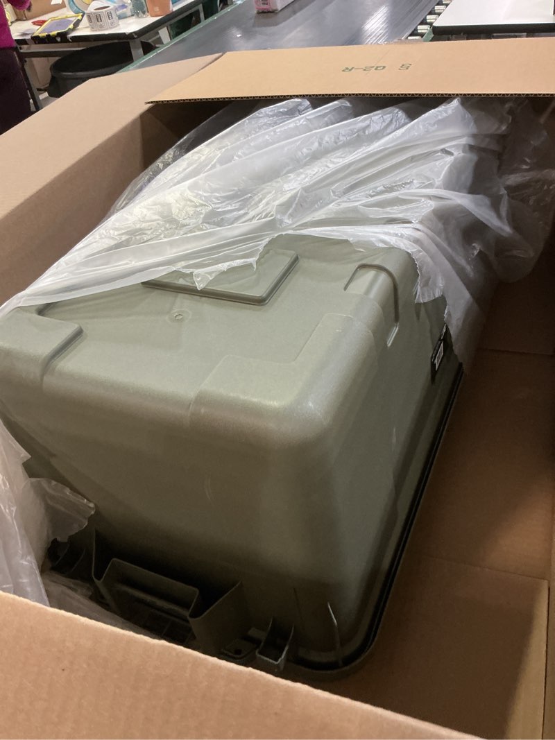Condition photo showing Good Condition for Plano Sportsman Trunk, OD Green, Medium, Lockable Storage Box, Airline Approved Sportsman Trunk, Hunting Gear and Ammunition Bin, Heavy-Duty Containers for Camping, 68-Quart Medium O.D. Green