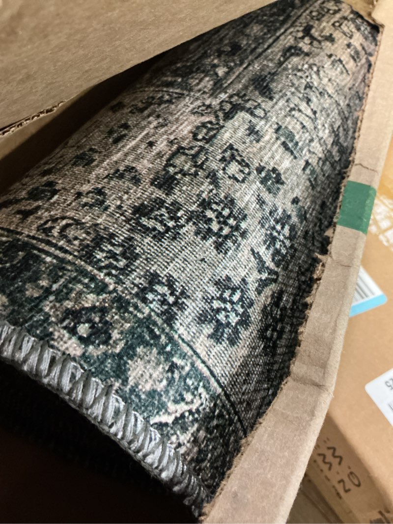 Condition photo showing Good Condition for (Similar)Moynesa Ultra-Thin Washable Vintage Area Rug - 3x5 Persian Non-Slip Entryway Rug Oriental Medallion Living Room Rug Entrance Mat Carpet for Kitchen Laundry Bathroom Bedroom, Brick Red/Dull Teal