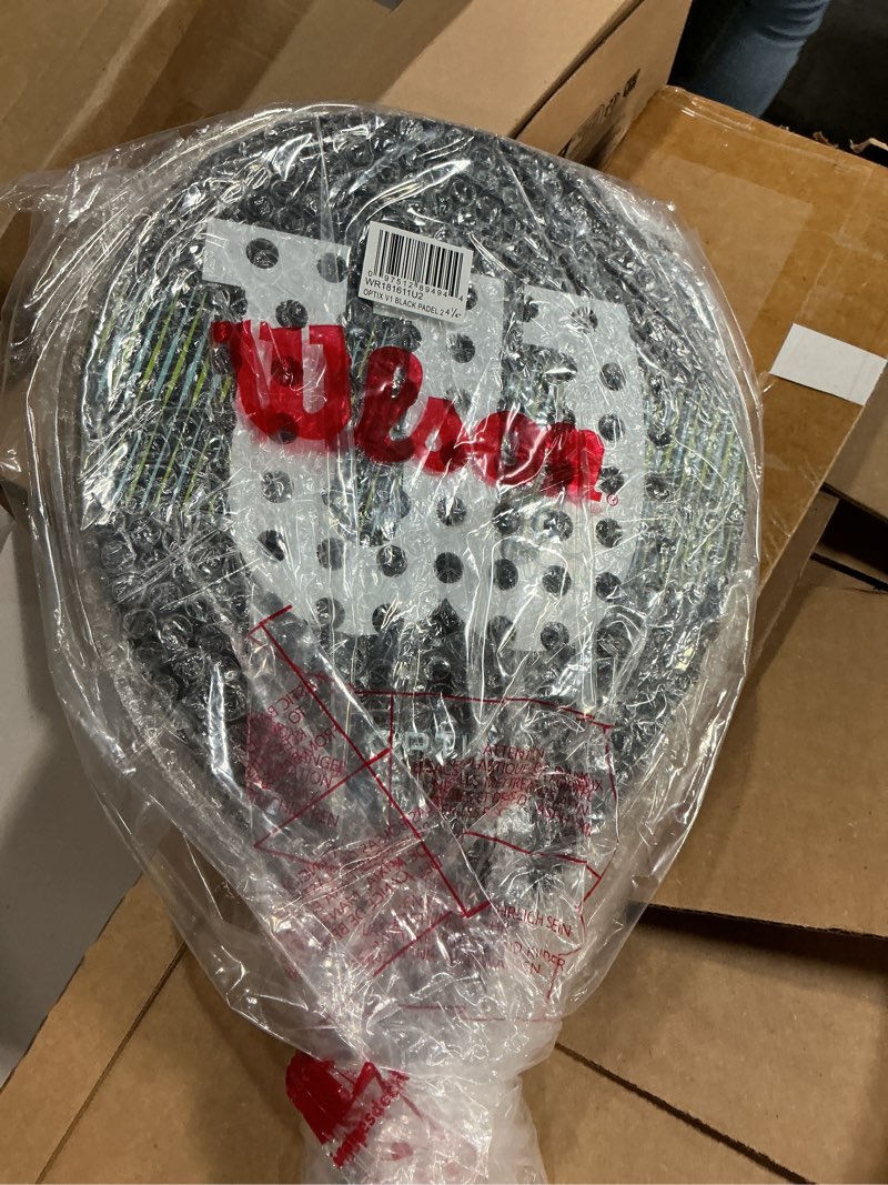 Condition photo showing New/Like New for wilson optix v1 padel rackets - grip size 2-4 1/4" black/green