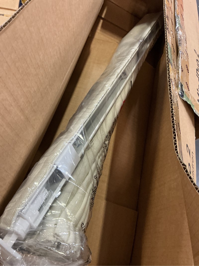 Condition photo showing As Is for lazblinds no drill roman shades for windows, cordless light filtering window shades with uv protection, polyester fabric for bedroom & living room, 36" w x 64" h, off white light filtering - off white 36"w x 64"h