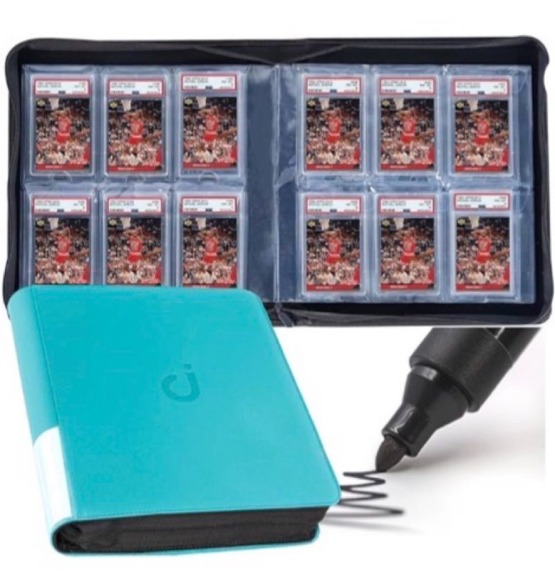 D DACCKIT Graded Card Binder - Holds 60 Cards, Premium Slab Binder with Sleeves for Sports Baseball 