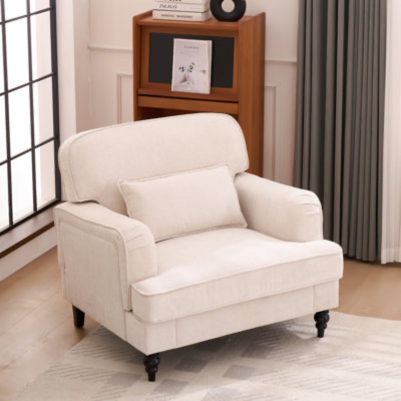 *incomplete* 40'' Chenille Upholstered Armchair, Modern Single Sofa Fabric: Beige Chenille