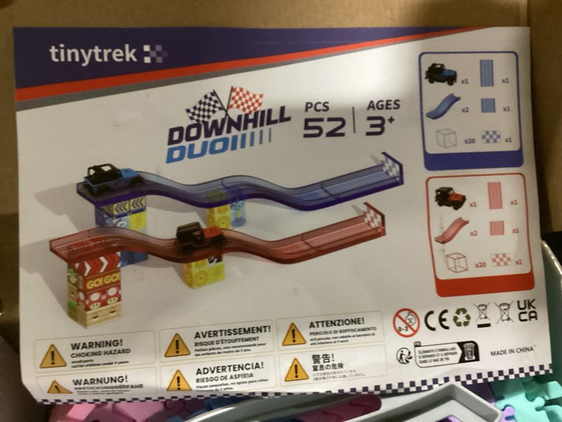 Condition photo showing As Is for tinytrek Magnetic Tiles Race Track Set, 52PCS STEM Educational Magnetic Building Blocks with 2 Race 