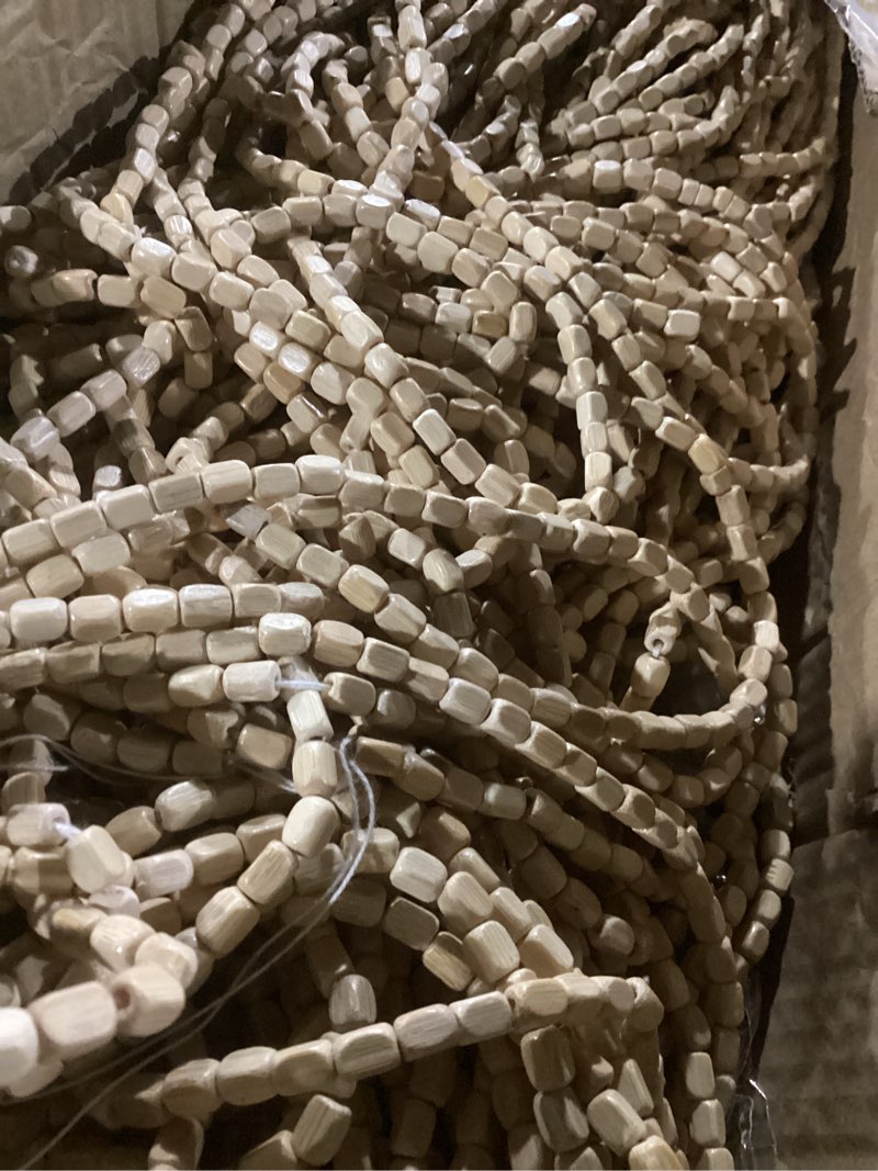 Condition photo showing New/Like New for 52 strands beaded curtain for doorways -35.4"x79"- handmade natural beaded curtains?boho doorway wood and bamboo bead curtain-as insect screen/room divider-beige
