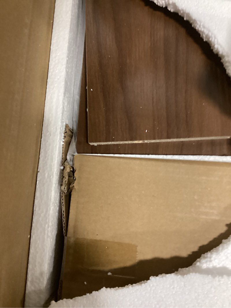 Condition photo showing New/Like New for ALINE FURNITURE Walnut Brown Coffee Table Lift Top - Mid Century Modern Coffee Table with Wooden Legs, Hidden Storage Compartment & Open Shelves - 40" Wood Coffee Tables for Living Room & Small Space