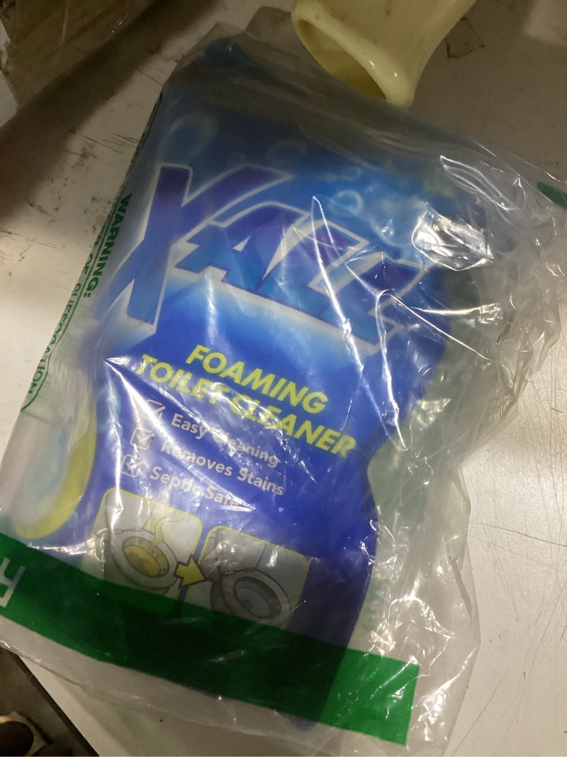 Condition photo showing Good Condition for x-all foaming toilet cleaner, self-activating powder for deep cleaning, fights stains, limescale and mineral-buildup