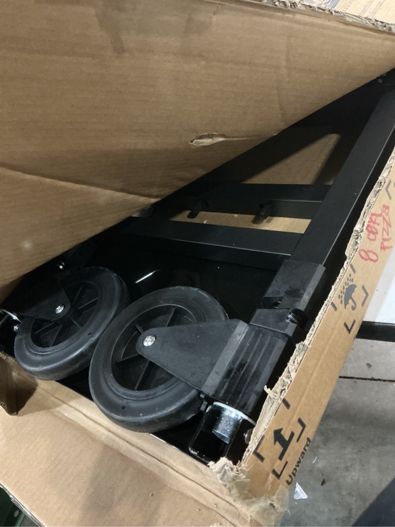 Condition photo showing Good Condition for 3 in 1 heavy duty folding hand truck, convertible portable steel dolly with telescopic handle, foldable utility cart with rubber wheels, 500 lbs black