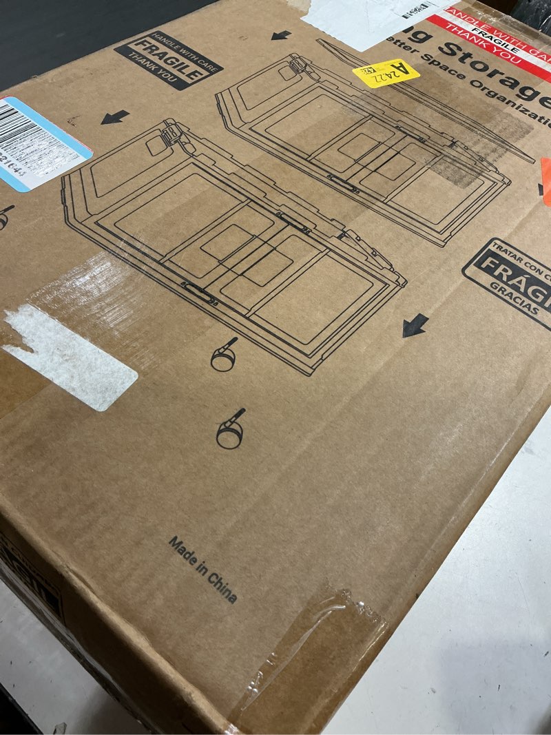 Condition photo showing Good Condition for OlarHike 144QT Lockable Storage Bins with Lids - Folding Storage box with Doors and Wheels, Collapsible Plastic Bins for Closets, Stackable Organizer and Containers, Christmas Gifts, 3 Pack Cubes 48QT 3Pack