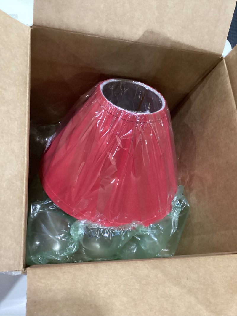Condition photo showing New/Like New for Royal Designs, Inc. CS-1103-5RED Textured Linen Empire Chandelier Shade, 3 x 5 x 4.5, Red 3 x 5 x 4.5 Red, NOT EXACT SIMILAR TO STOCK PHOTO 