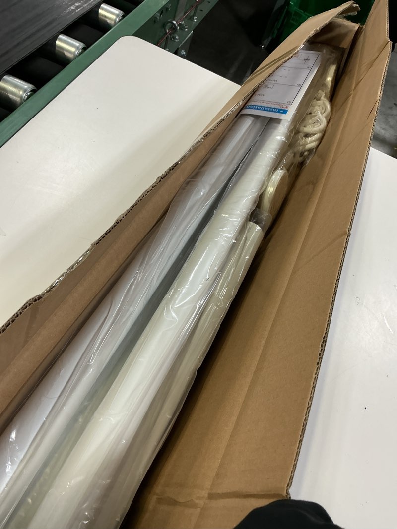 Condition photo showing New/Like New for zocone tension curtain rod 51-168in(4-14ft),no drill curtain rods for window outdoor patio,adjustable shower curtain rod for bathroom renter friendly,heavy duty extra long tension rod never rust,white white 51-168 inches
