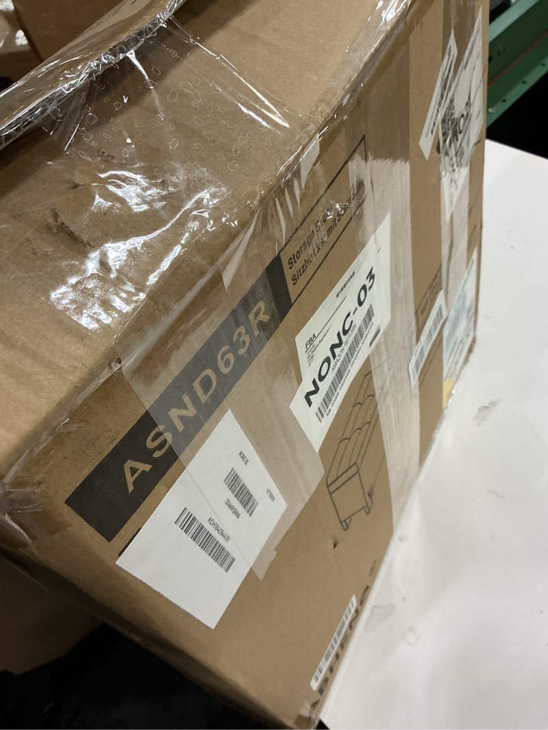 Condition photo showing Good Condition for ABHENG 17.7 inches Chenille turfed Ottomans Cube with Storage, Metal-Framed Square Storage Ottoman Foot Rest Stool Holds 770 LB for Dorm Living Room Bedroom White UASND641W Chenille-white 17.7" D x 17.7" W x 17.7" H