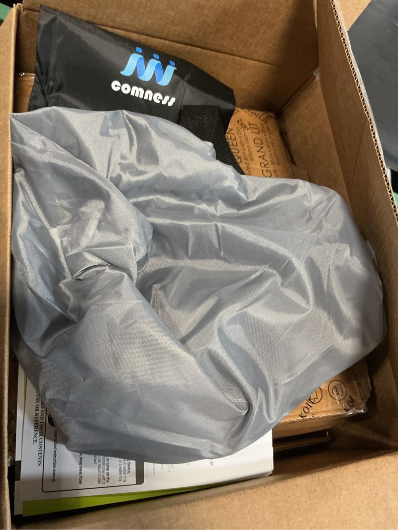 Condition photo showing As Is for King Koil Luxury Full Size Plush Pillow Top Air Mattress with Built-in High-Speed Pump for Home, Camping & Guests 20" Inflatable Double High Blow Up Airbed, Durable, Waterproof Black Full 20"