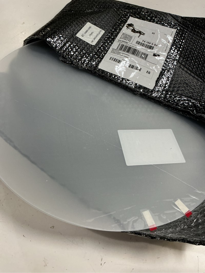 Condition photo showing New/Like New for 2 pieces 1/8" round plexiglass sheet, 17 inch diameter clear acrylic circle, round cake disk acrylic sheet, plexiglass table top, acrylic backdrop 17 inch diameter, 1/8”thick (2 pieces) 1