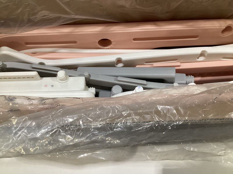 Condition photo showing Good Condition for 6 in 1 Toddler Playset with Slide,Toddler Slide,Slide for Kids with Basketball Hoop,Ball,Ring Toss,Kids Slide Toddler Playground Toddler Slide Indoor Outdoor Toys Pink White