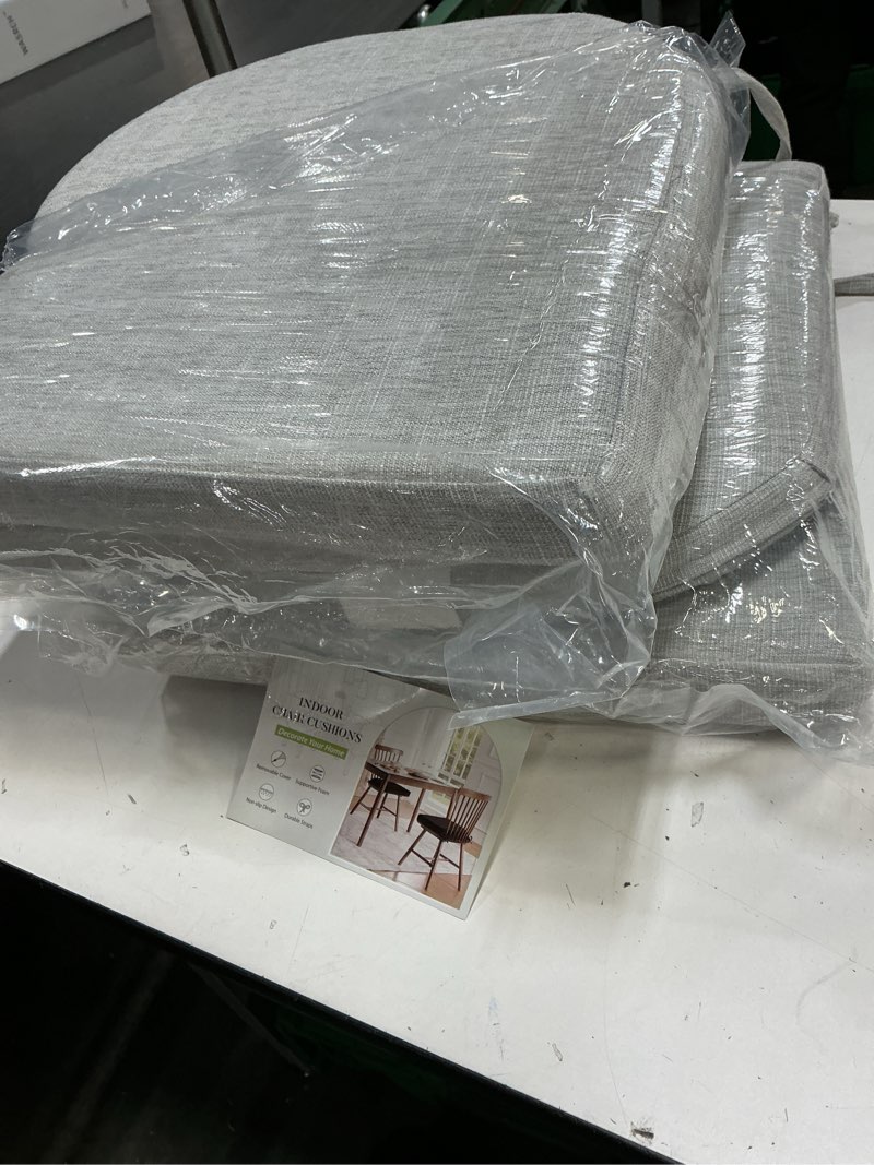Condition photo showing Good Condition for (Similar )TushGuard Chair Cushions, Memory Foam Chair Pads, Kitchen Chair Cushions Set of 4, Anti-Slip Backing & Fixed Straps, Chair Cushions for Dining Room, Office Chair, Study Room.