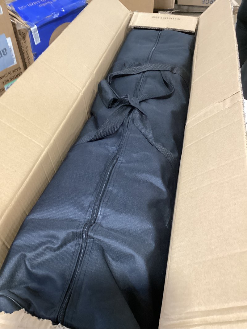 Condition photo showing As Is for emart back drop adjustable stand,10x10x10ft square backdrop stand heavy duty photography background support system kit with 300° rotatable connector and 12 spring clamp for party,wedding,photo studio 10×10×10ft(square? black