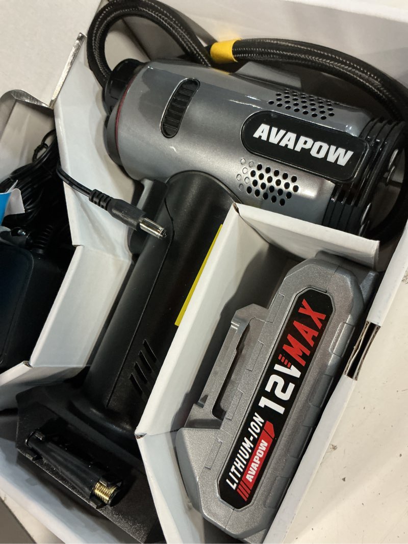 Condition photo showing Good Condition for nexpow tire inflator portable air compressor, 160psi car tire pump, rechargeable battery powered 12v dc adapter, digital pressure gauge