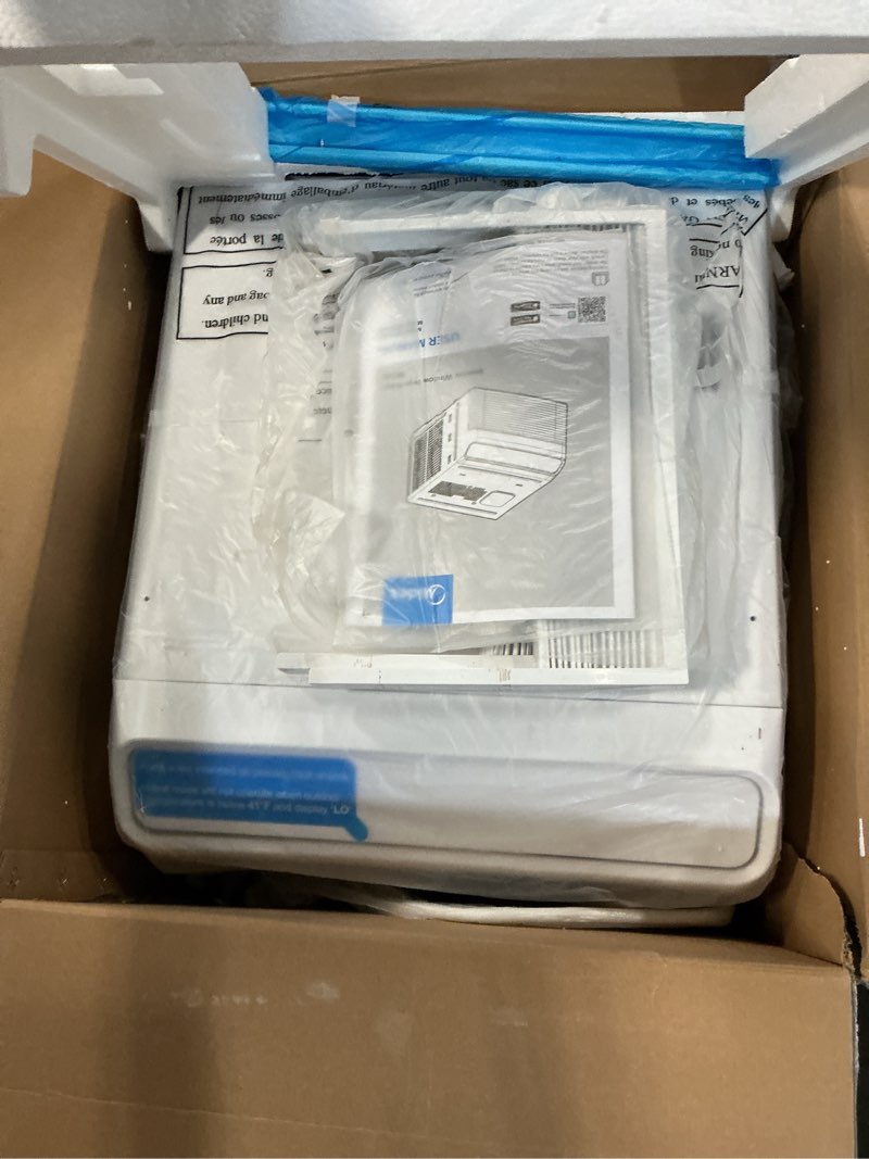 Condition photo showing Good Condition for midea 12,000 btu smart inverter air conditioner window unit with heat and dehumidifier – cools up to 550 sq. ft., energy star rated, quiet operation, electronic controls, remote control, white