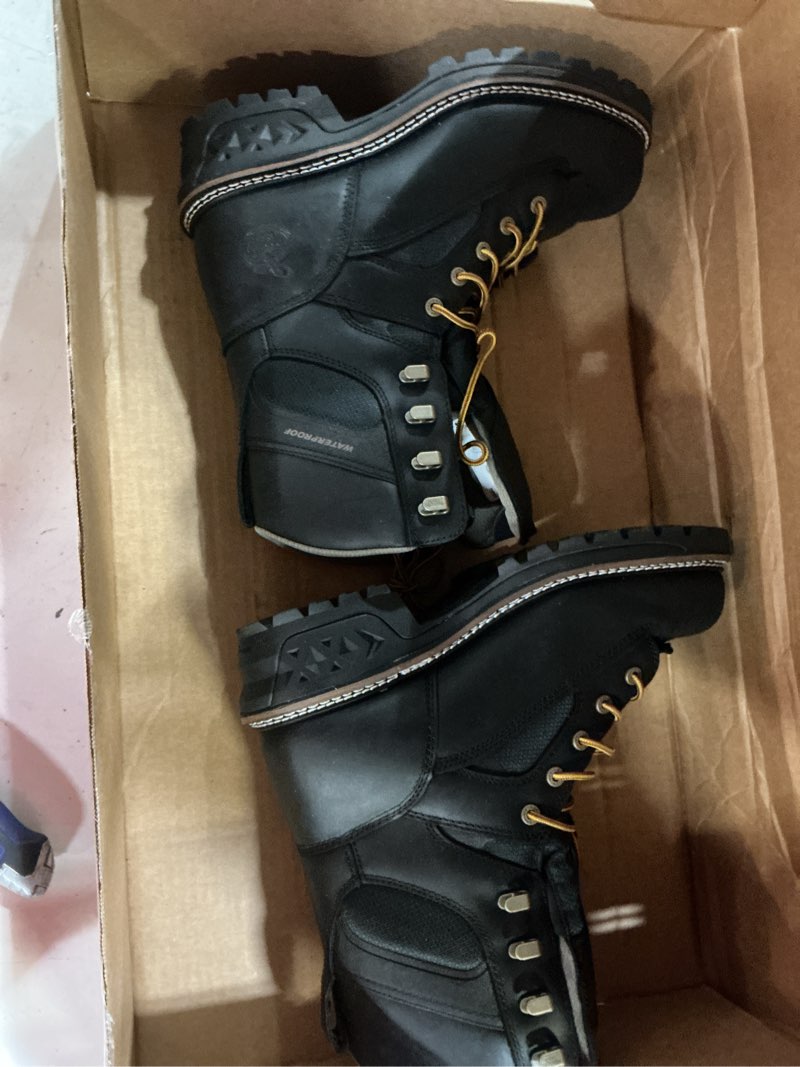 Condition photo showing Good Condition for size 9.5))georgia boot men's amp lt logger waterproof low heel work boots 7 black
