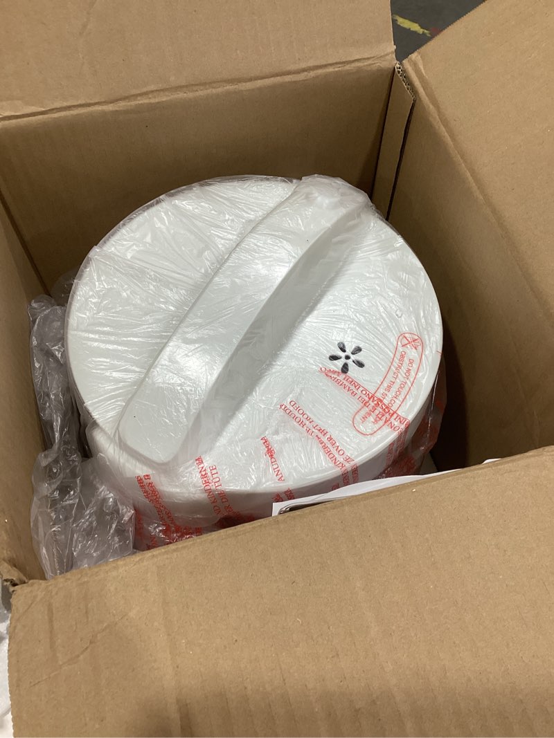 Condition photo showing As Is for TOSHIBA Rice Cooker & Steamer Simple 5.5 Cup(Uncooked) with Steaming Basket, Removable Non-Stick Inner Pot & Inner Lid, for Soups, Stews, Grains&Oatmeal, One Touch&Keep Warm Function, Silvery White Simple_5.5 Cups