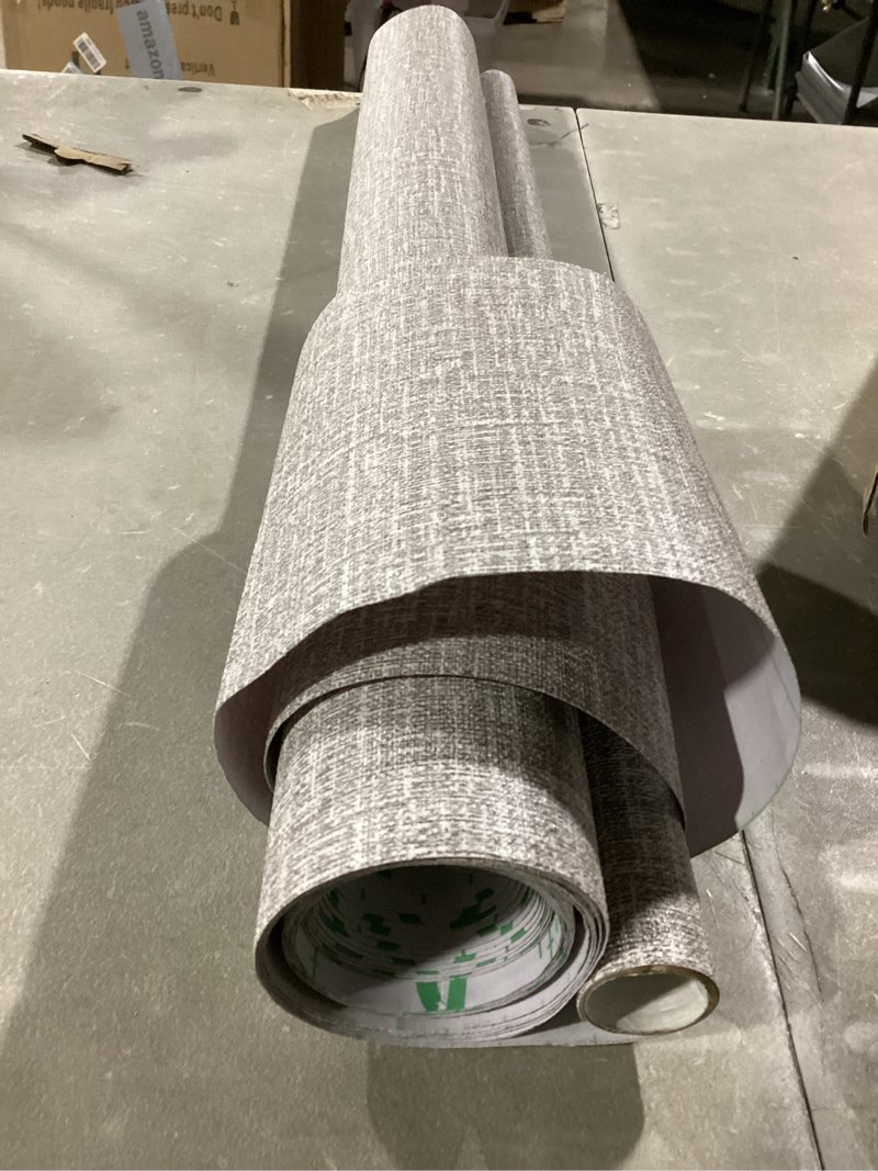Condition photo showing As Is for Similar to photo WADILE Grasscloth Peel and Stick Wallpaper 15.7in x 78.7in, Textured Contact Paper for Cabinets, Faux Linen Wall Paper Pull and Stick, Fabric Vinyl Wallpaper Self Adhesive Khaki 15.7\" x 78.7\" Khaki