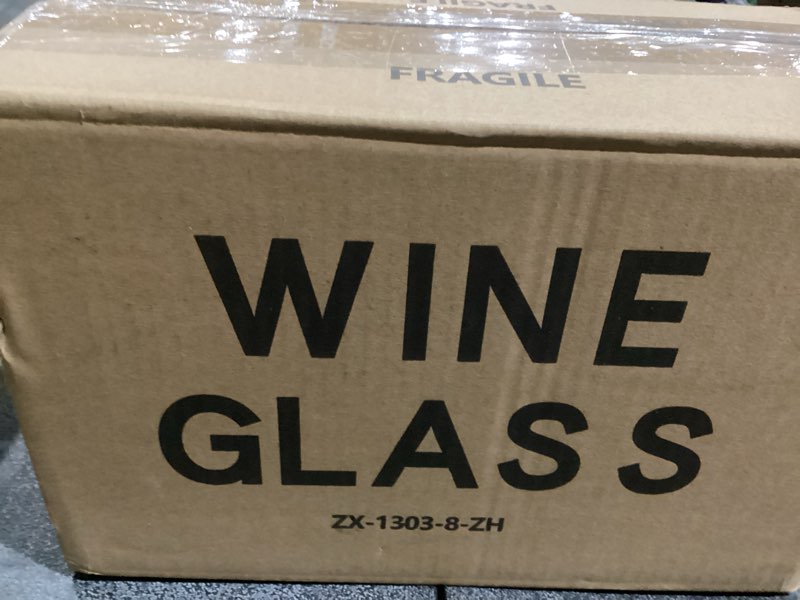 Condition photo showing New/Like New for Wine Glasses Set of 8, 12oz Clear Red/White, Long Stem Wine Glasses for Party, Wedding and Home 8 Count (Pack of 1)