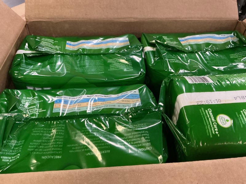 Condition photo showing New/Like New for FitRight Ultra Adult Diapers, Disposable Incontinence Briefs, Leak-Proof Diaper, Absorbent Briefs For Men and Women, Maximum Protection, Medium, 32 – 44 in, 20 briefs per bag Medium 20 count, 4 bags total