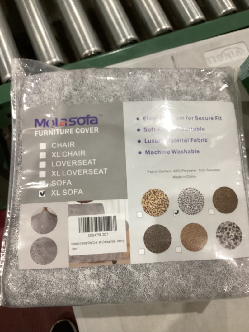 Condition photo showing New/Like New for molasofa Oversized Sofa Cover for Home Décor, Soft 3 Cushion Couch Cover for Sofa, Leather-Like Spandex Slipcover. 1-Piece Couch Cover for Dogs and Cats (Oversized Sofa,Marbling) Oversized Sofa 01 Marbling