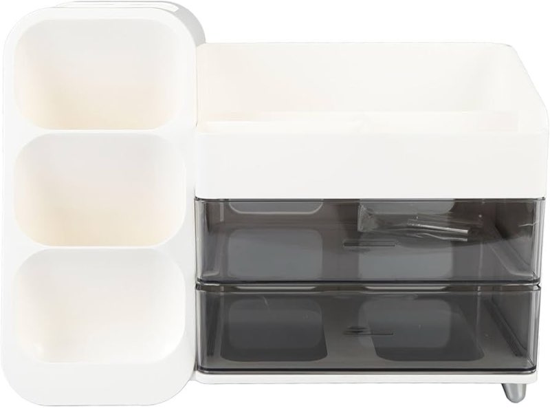 Makeup Organizer, Large Capacity Multi Layer Sturdy Plastic Cosmetic Display Case Clear Compartments Stylish and Modern Cosmetic Storage Drawers Box for Lipsticks Skincare