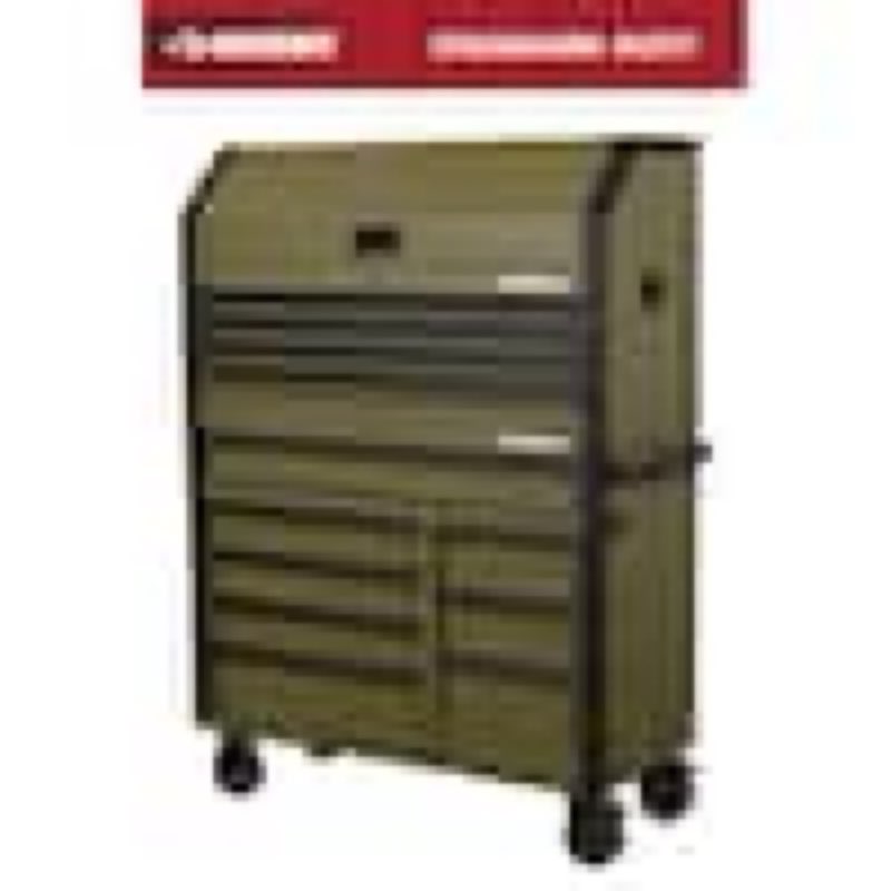 standard duty 42 in. x 18 in. d 12-drawer matte army green rolling tool chest combo by husky