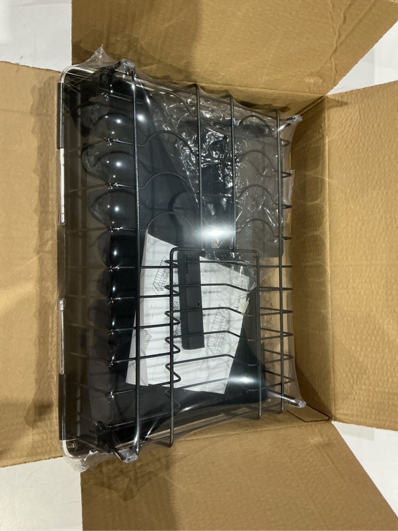 Condition photo showing Good Condition for lemikkle roll up dish drying rack, over the sink dish drainer rack, foldable sink drying rack, anti-slip silicone wrapped dish drainer for kitchen counter black
