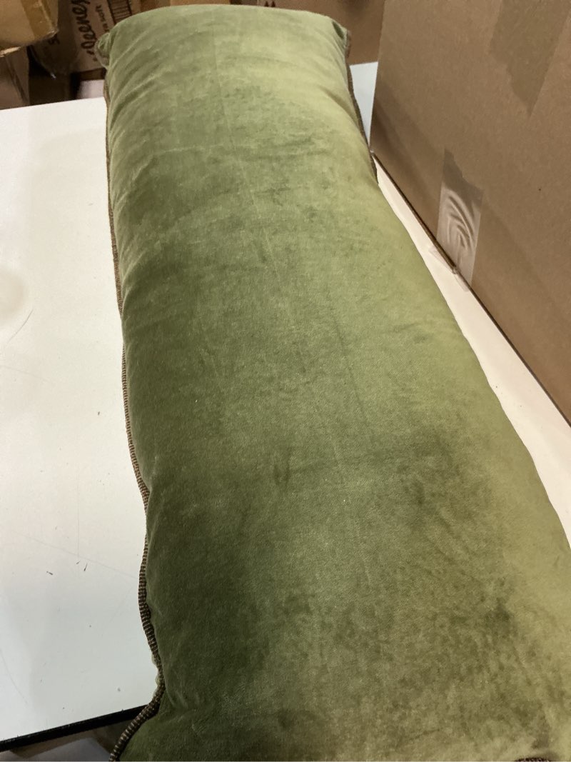 Condition photo showing Good Condition for Loloi Chris Loves Julia Liza Collection PCJ0020 Dark Green 13'' x 35'' Cover w/Down Pillow 13'' x 35'' Cover w/Down Dark Green