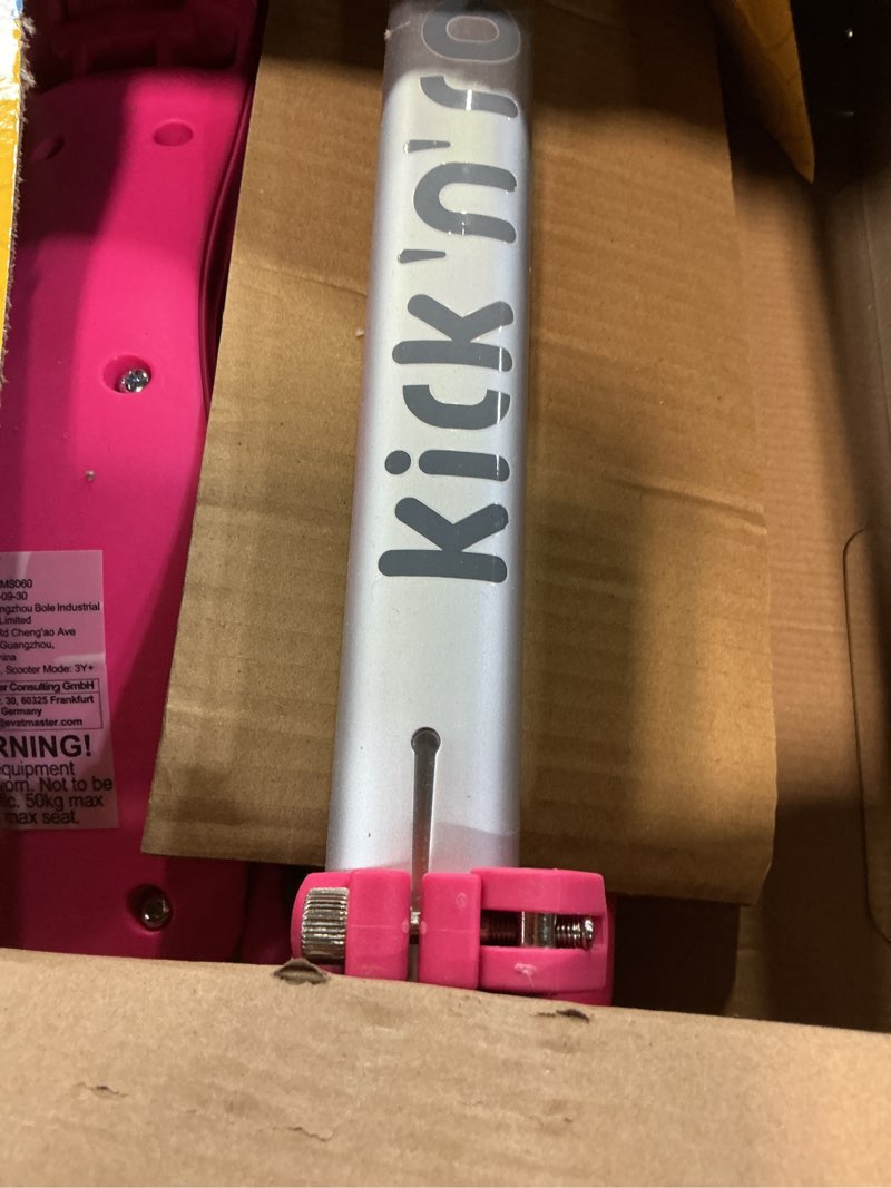Condition photo showing Good Condition for kicknroll 3-wheel scooter for kids ages 3-12 with light-up wheels, folding design, adjustable height, extra wide deck (110 lbs max)