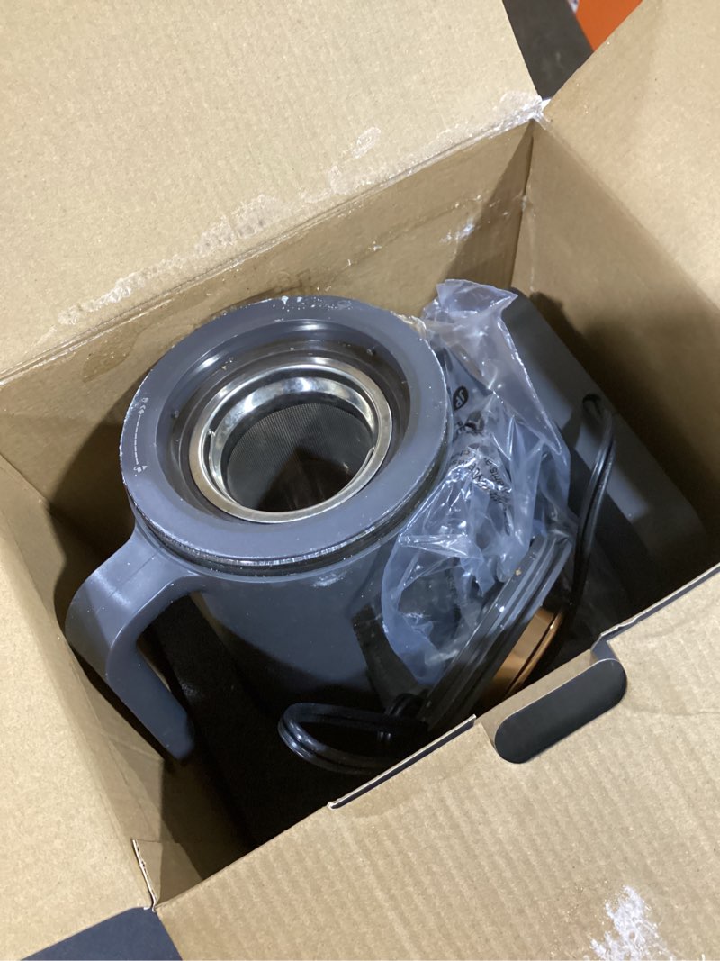 Condition photo showing As Is for Electric Tea Kettle, Electric Kettle with Tea Infuser, ±1? Knob Temperature Control, BPA-Free Glass, 1200W Fast Heating, Easy to Clean, 1 Liter (Dark Gray)