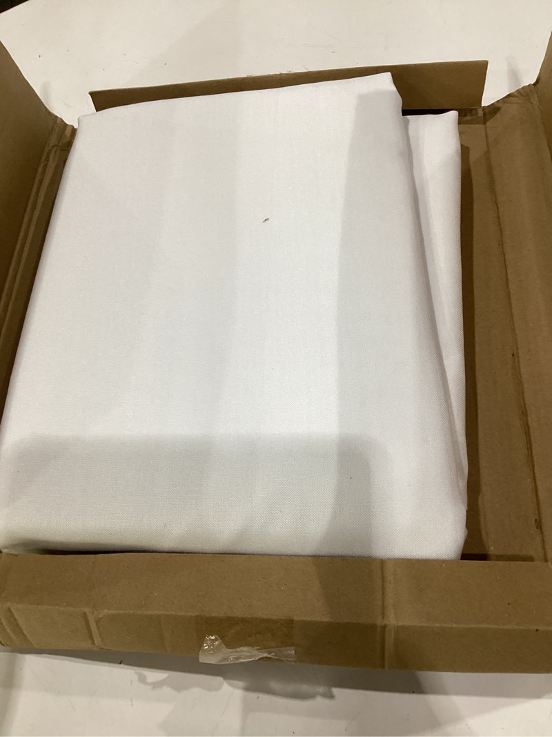 Condition photo showing New/Like New for sancua 2 pack white tablecloth 60 x 84 inch, rectangle 4 feet table cloth - stain and wrinkle resistant washable polyester table cover for dining tables, buffet parties and camping white 2 pack 60x84 inch