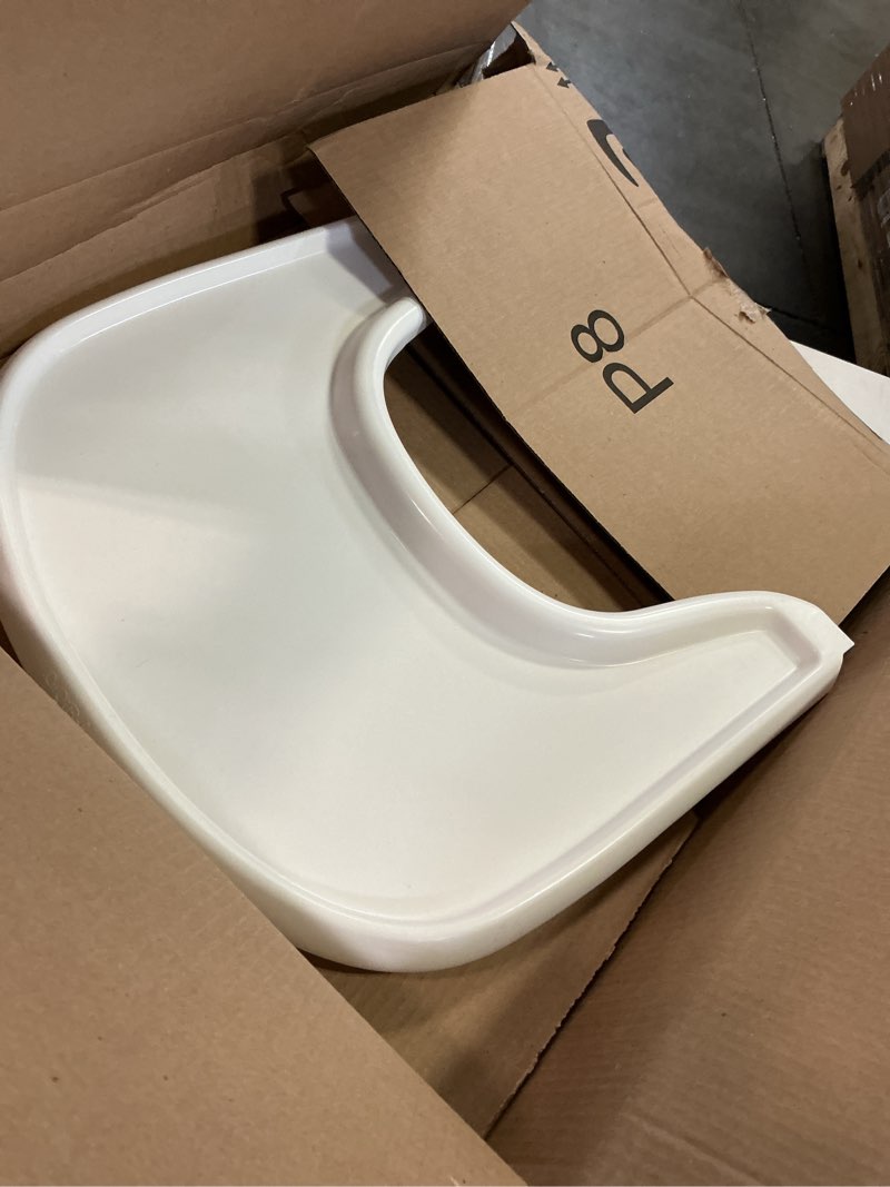Condition photo showing As Is for Baby High Chair Tray Compatible with Stokke Tripp Trapp Chair (V2 and Beyond) with Smooth Surface and Strong Suction Power Made of Food-Safe Plastic (BPA BPS BPF Lead Phthalate Free) - White