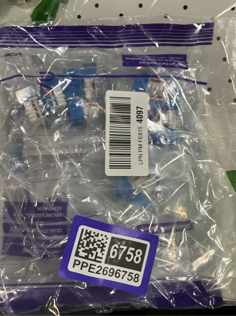 Condition photo showing Good Condition for VCE UL Listed 10Gbps Cat6 Keystone Jack Insert 25-Pack, 90 Degree Punch Down RJ45 Keystone Jack Adapter Slim Profile Blue