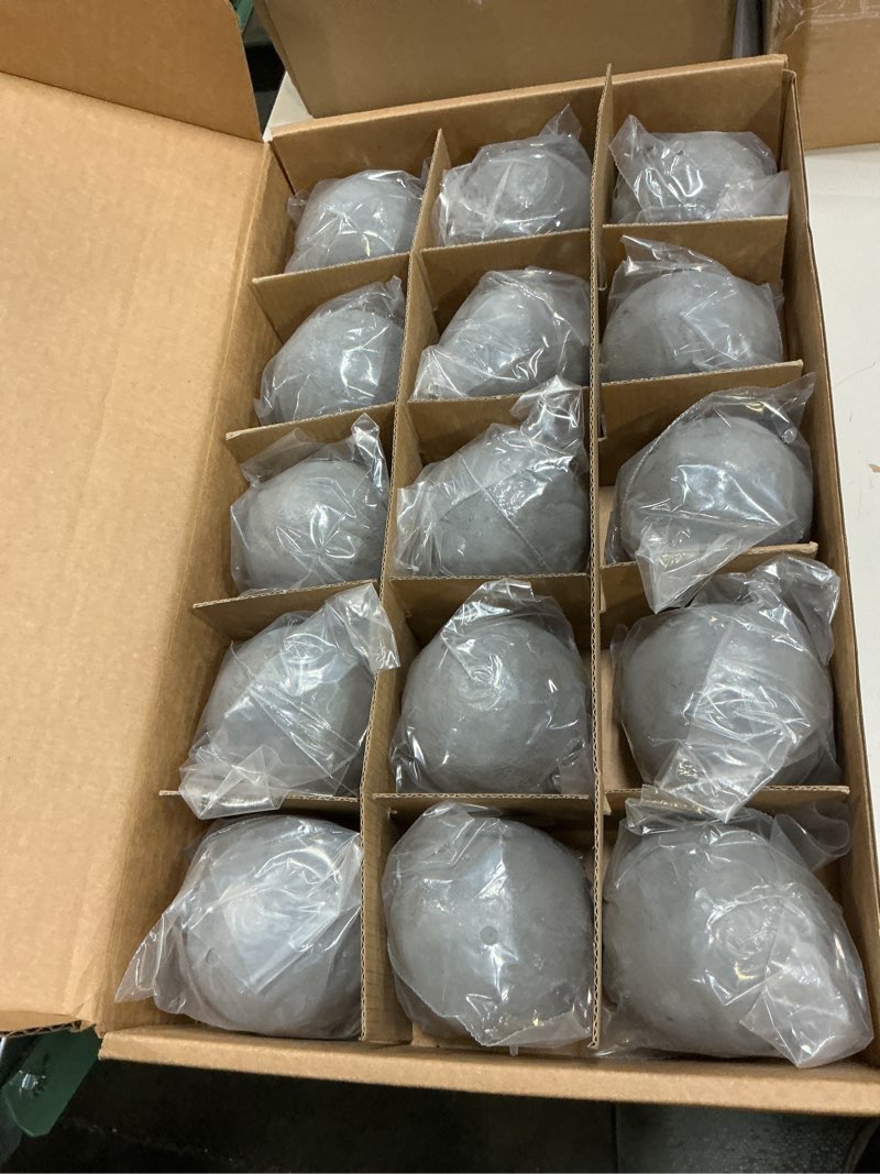 Condition photo showing New/Like New for skyflame ceramic fireplace balls, 3 inch, gray, set of 15 round fire stones set for indoor and outdoor fire pits or fireplaces accessory 3 inch gray