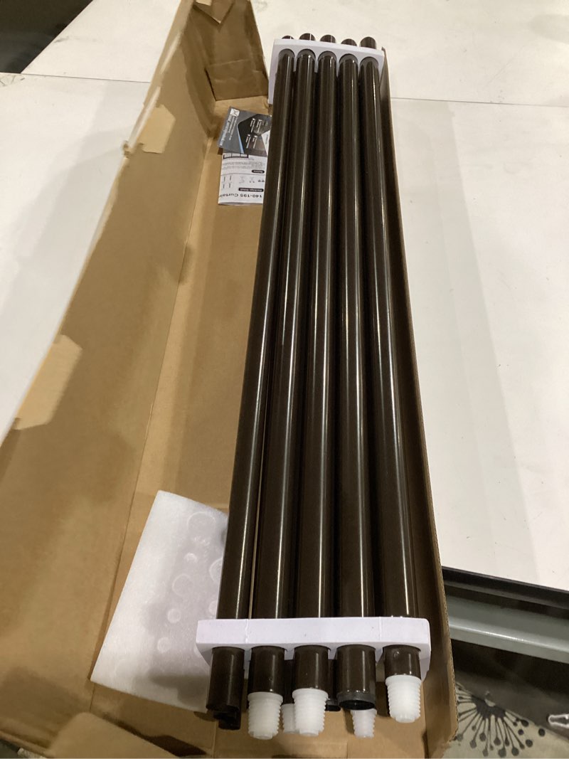 Condition photo showing Good Condition for tonial1 inch double curtain rods 140 to 195 inches, heavy duty decorative long drapery rod for windows 128 to 190 inches (5.75 to 11.7 ft) with classic cap finial, bronze bronze 140-195"