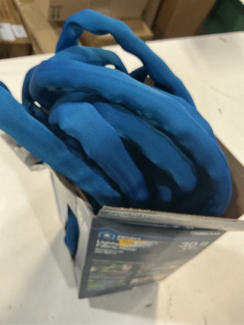 Condition photo showing As Is for project source project source lightweight 1/2-in x 30-ft premium -duty kink free woven blue coiled hose