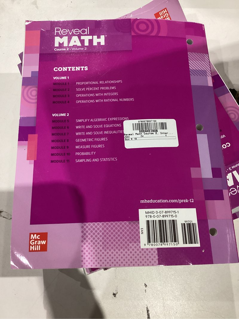 Condition photo showing As Is for Reveal Math Course 2, Interactive Student Edition, Volume 2 (MATH APPLIC & CONN CRSE)