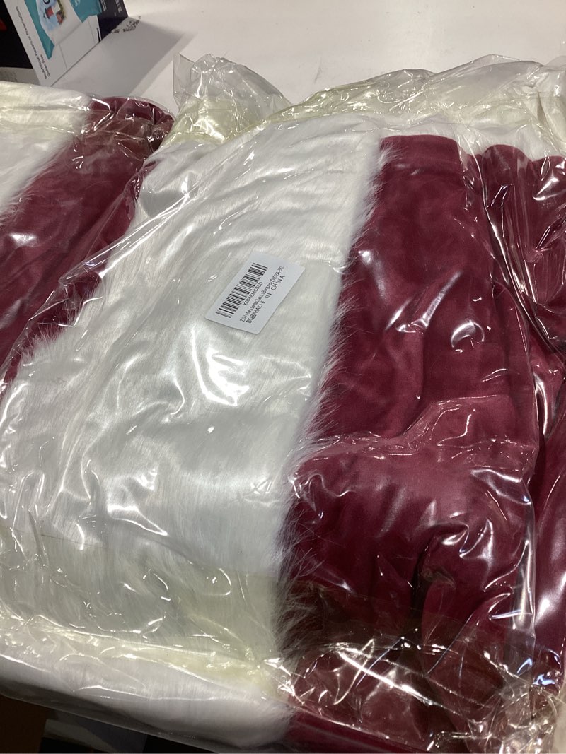 Condition photo showing New/Like New for ZIW 11pcs Deluxe Santa Claus Costume Suit for Men Women Adults Christmas Outfit Xmas Velvet Coat with Bell Wine Red 3X-Large