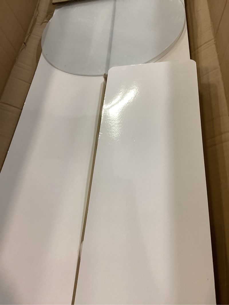 Condition photo showing Good Condition for 3 pack portable white cylinder stands for party, 31.5", 23.6", 15.7" height foldable cardboard tall cake pedestal stand flower floral pillar table stand, cilindros para fiestas redondos blancos for wedding parties